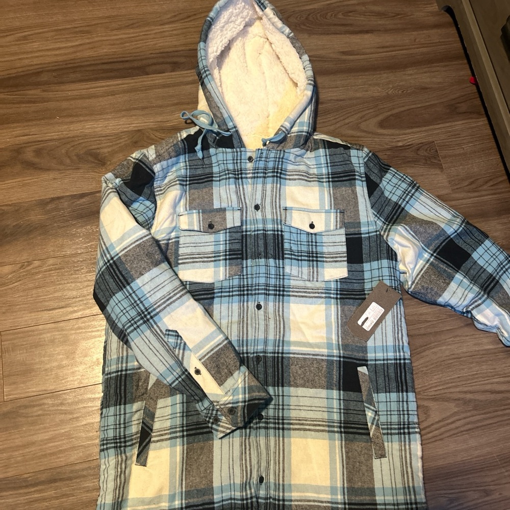Empyre Plaid Jacket with Blue and Cream